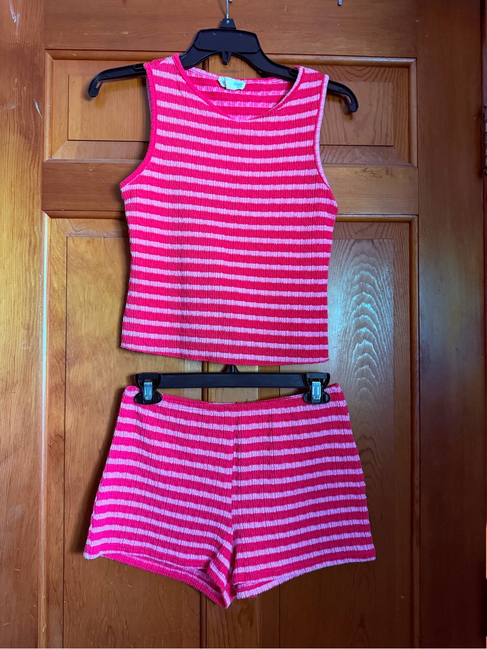 Striped Pink Knit Pajama Tank & Shorts Set - Girls' Cozy Lounge Two-Piece
